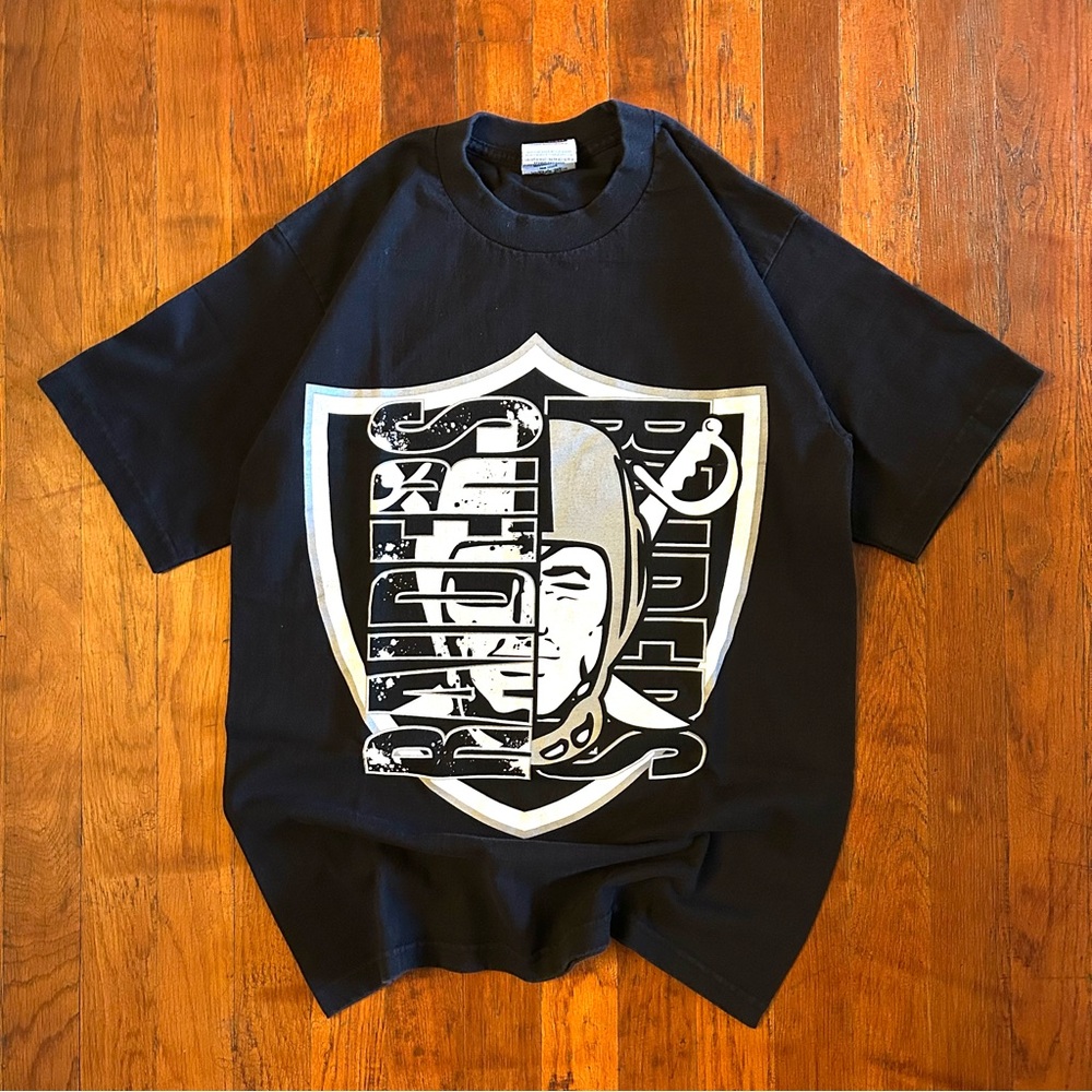 Vintage Oakland Raiders NFL Football ‘90s Black Double Sided Graphic T-shirt M